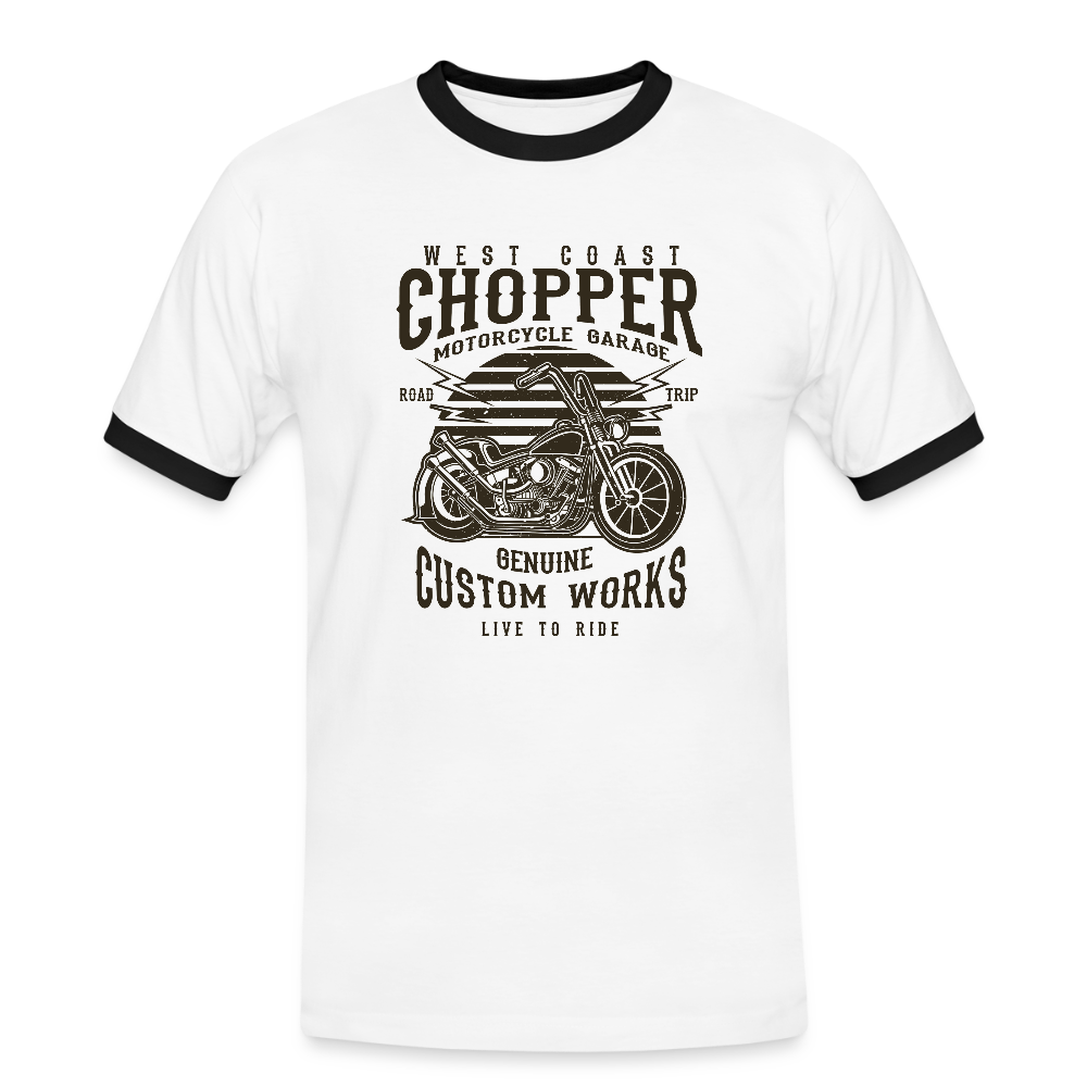 Mannen contrastshirt - wit/zwart