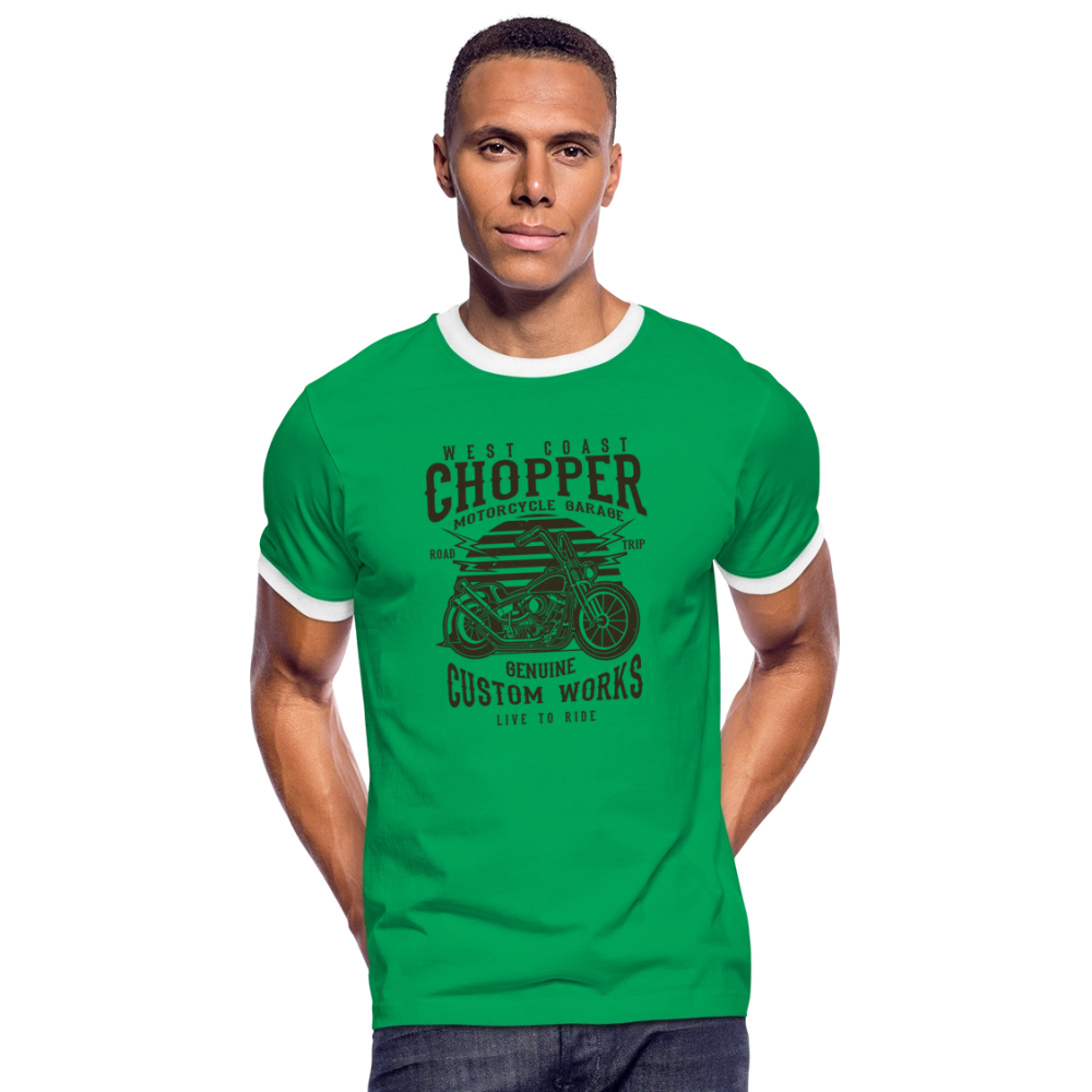 Mannen contrastshirt - kelly groen/wit