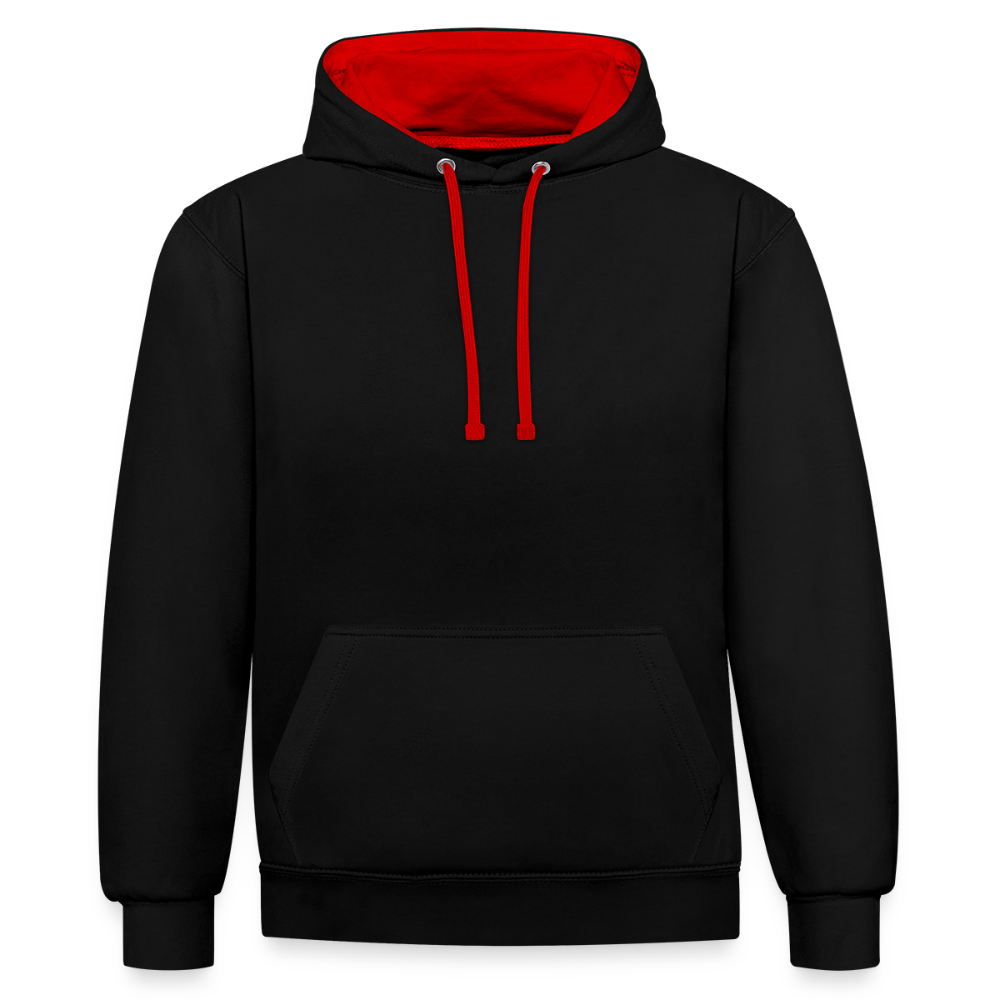 Contrast hoodie - zwart/rood