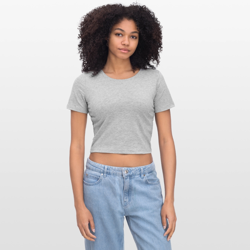Cropped T-Shirt - grijs gemêleerd