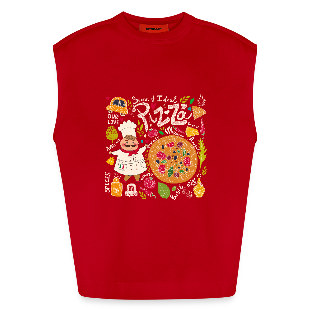 Heavyweight oversized organic tanktop made in EU Unisex - rood