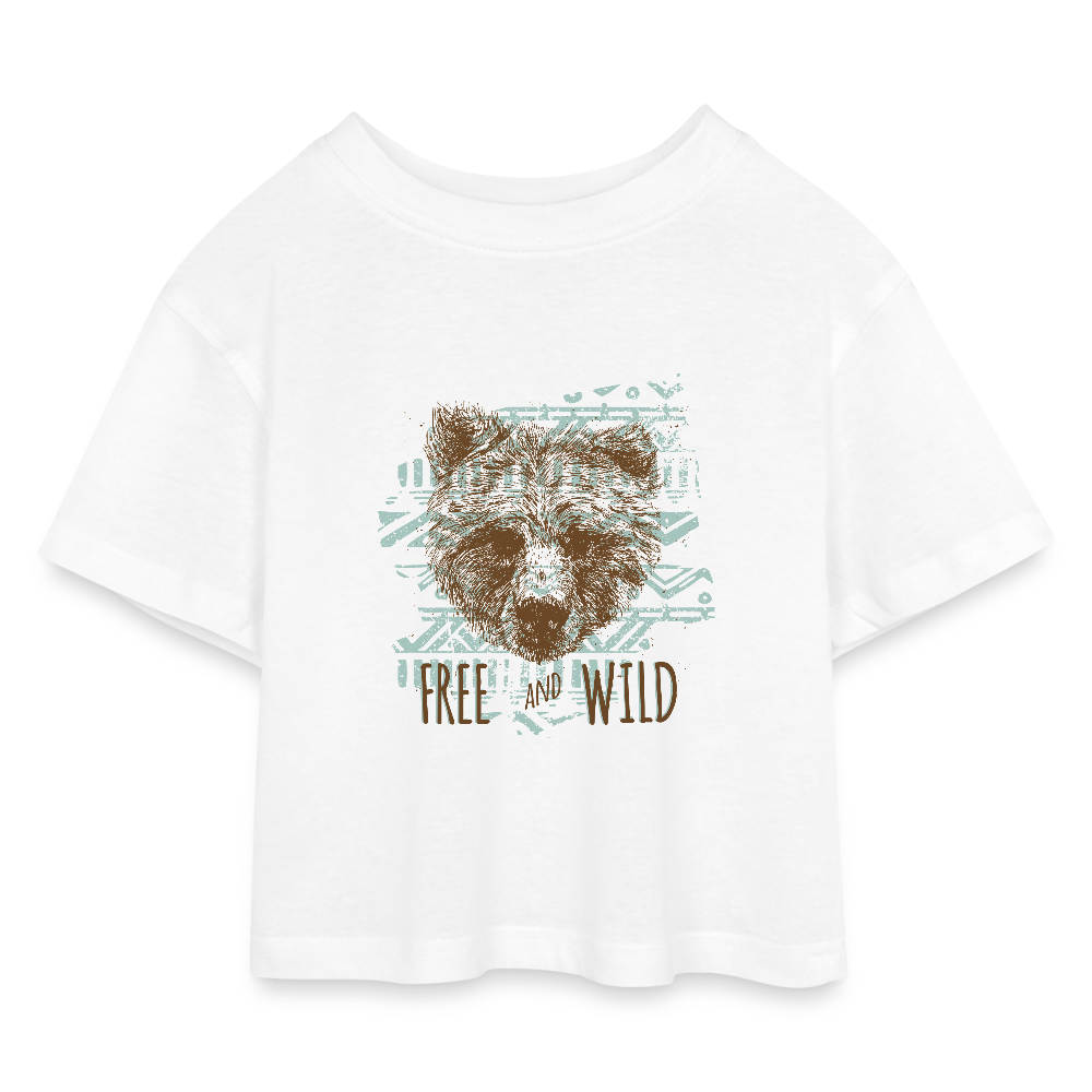 Kinderen cropped jersey T-shirt - wit