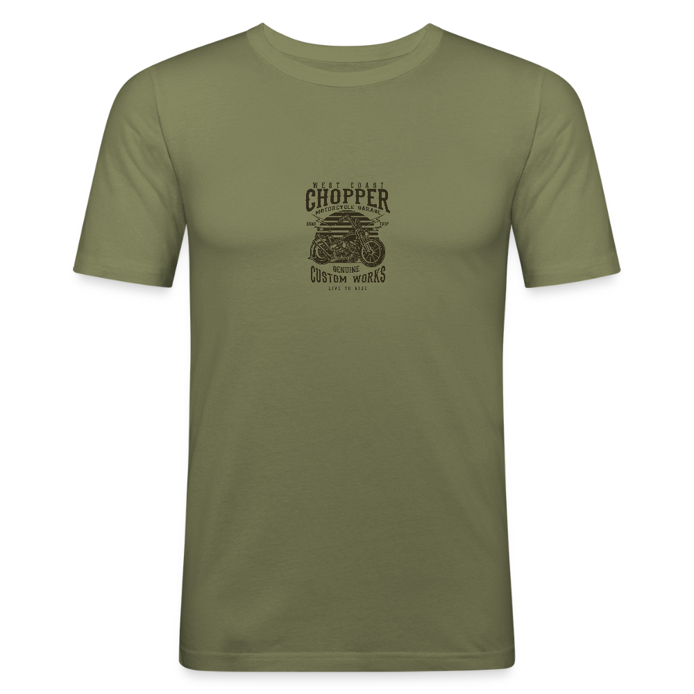 Mannen slim fit T-shirt - kakigroen