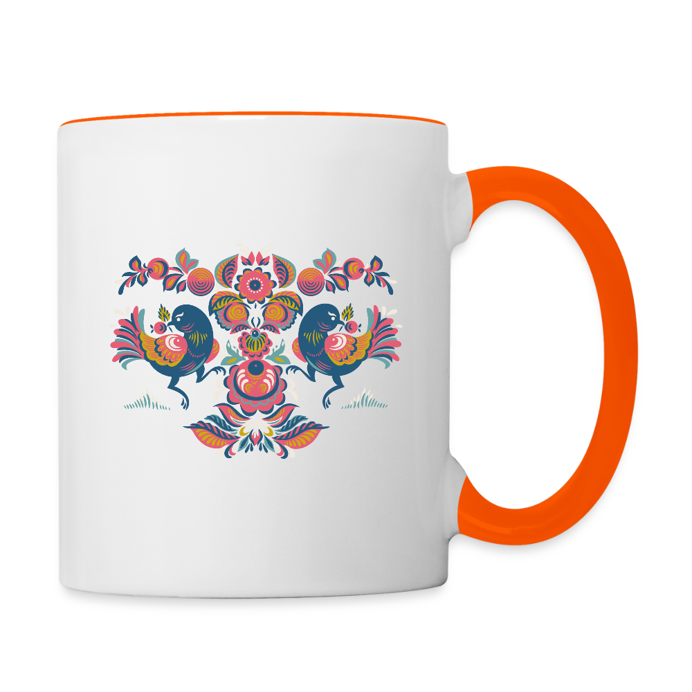 Mok tweekleurig - wit/oranje