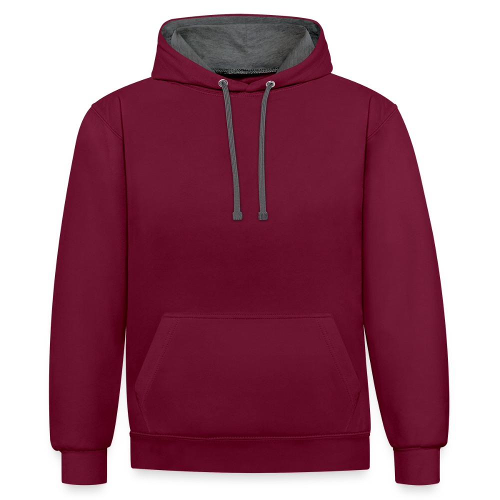 Contrast hoodie - wijnrood/antraciet