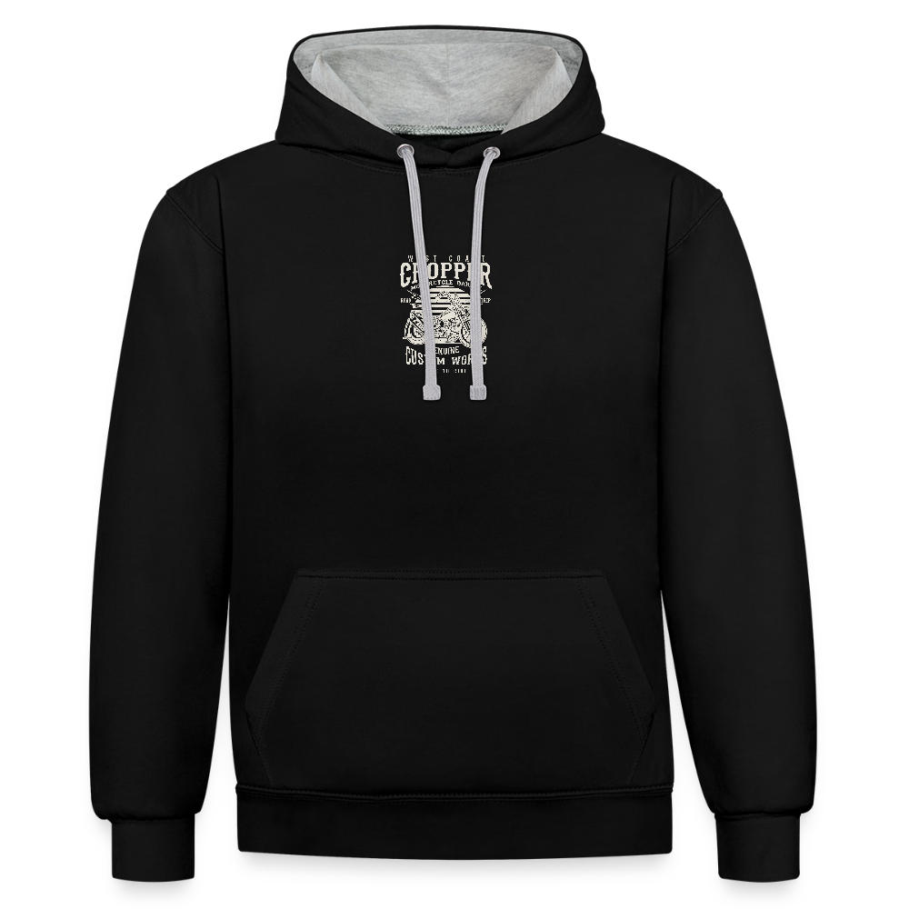 Contrast hoodie - zwart/grijs gemêleerd