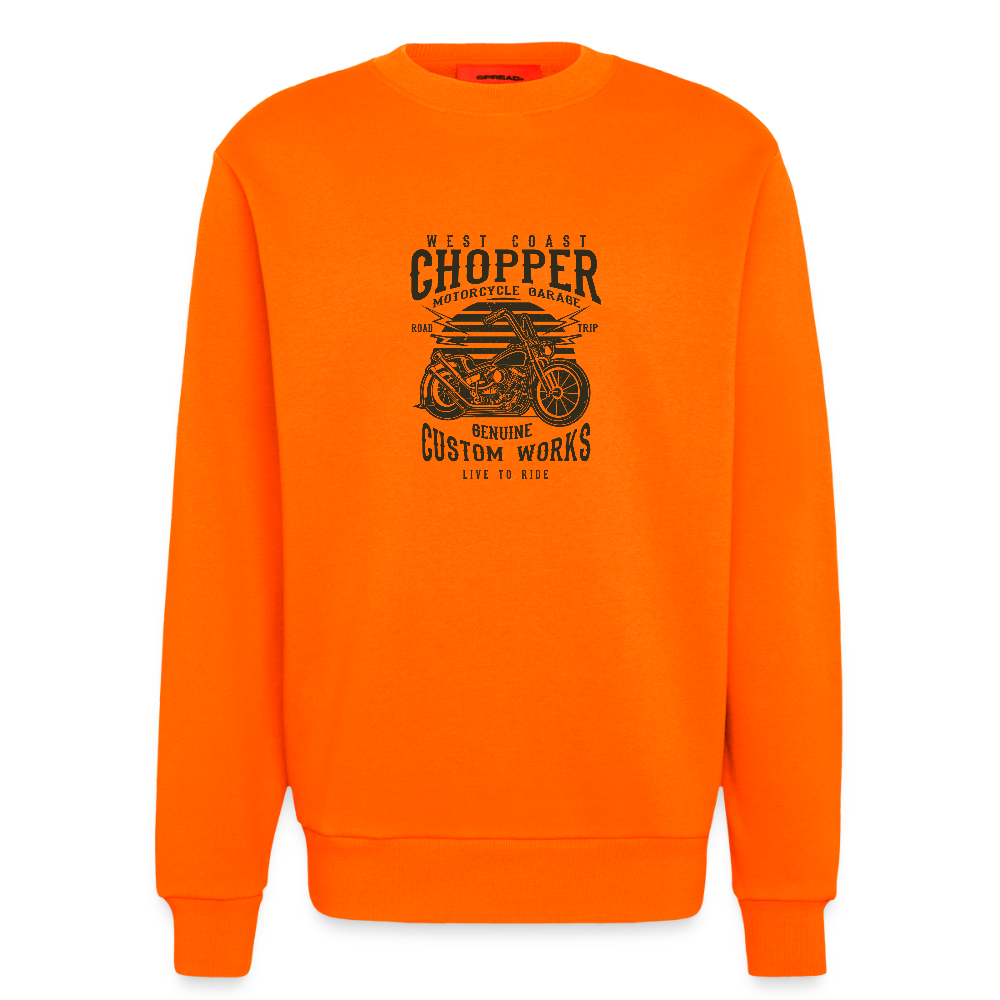 Organic relaxed crewneck made in EU - SUNSET ORANGE