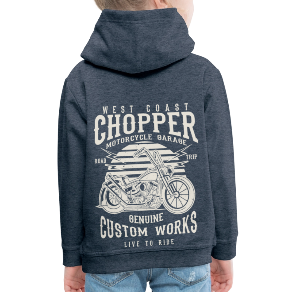 Kinderen trui Premium met capuchon - jeansblauw