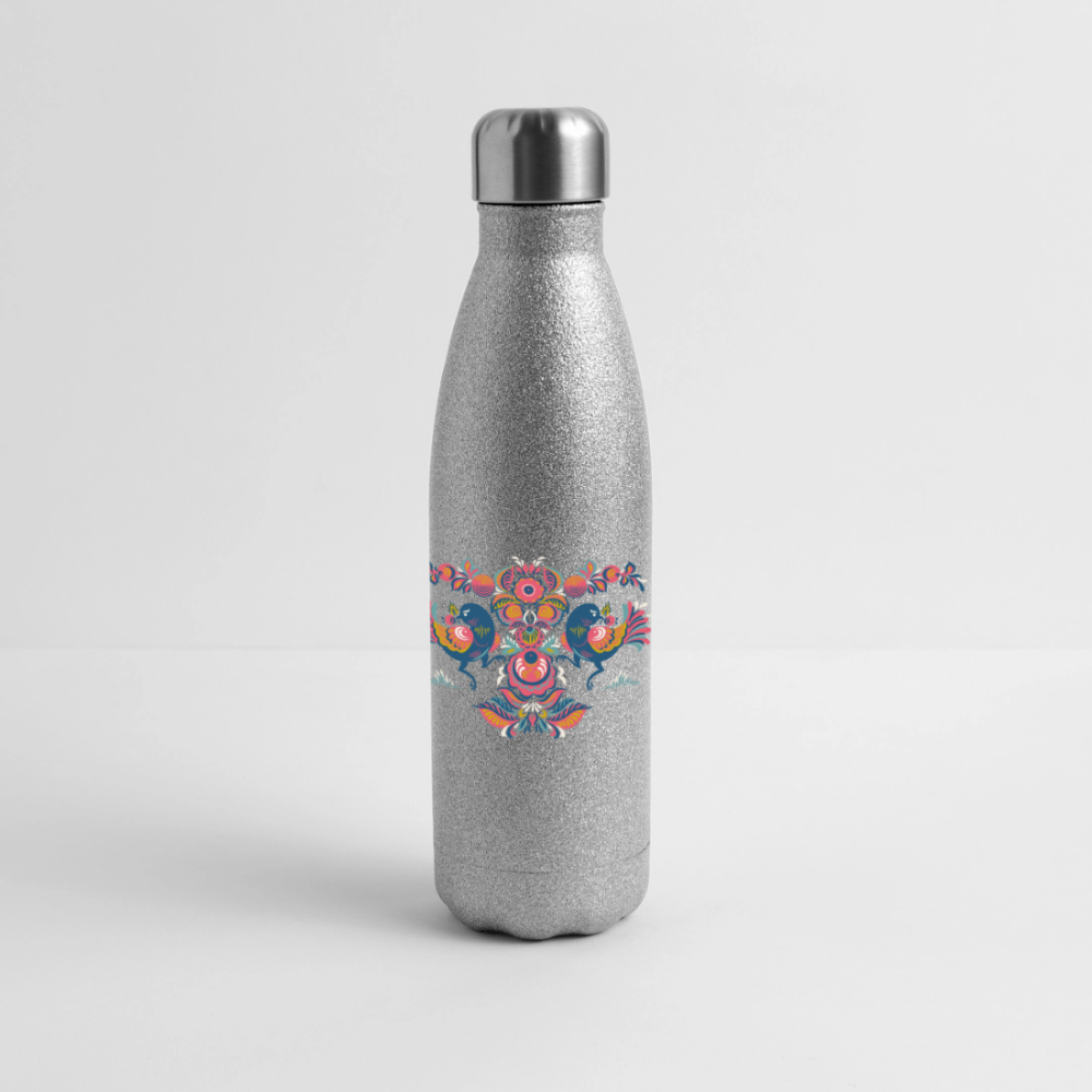 Roestvrijstalen glitter-thermosfles - silver glitter