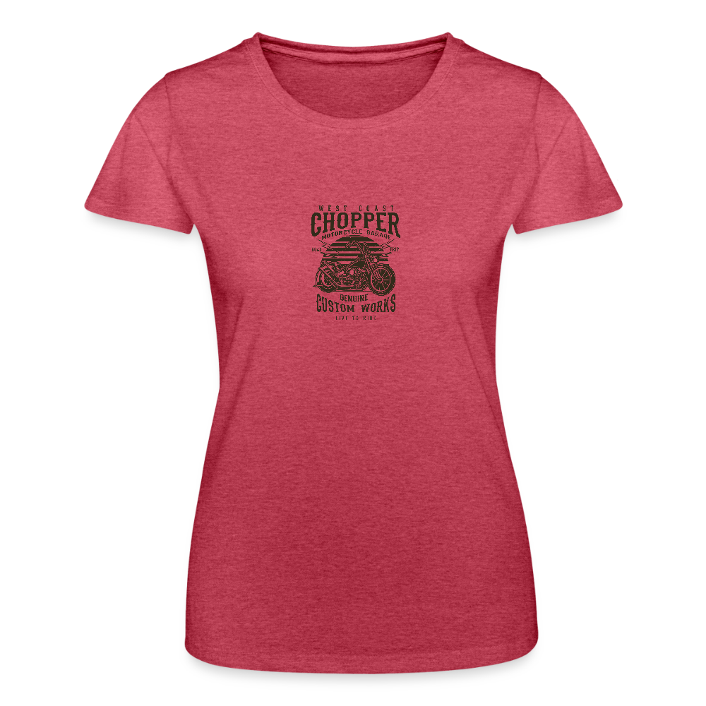 Vrouwen T-shirt van Fruit of the Loom - rood gemêleerd