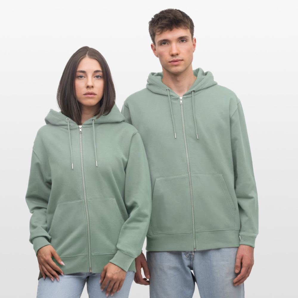 Stanley/Stella Uniseks bio-ziphoodie CULTIVATOR - licht grijsgroen
