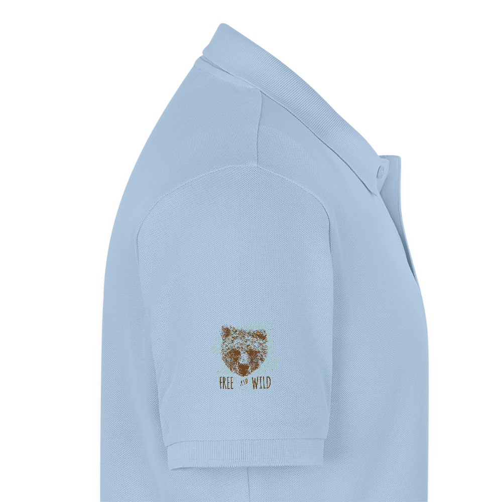 Mannen Premium Bio Poloshirt - lichtblauw