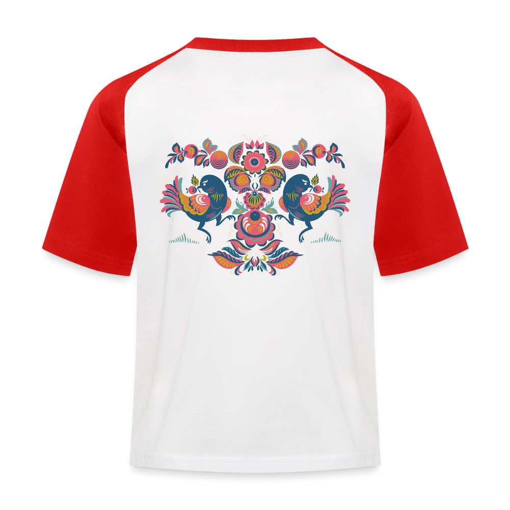Kinderen baseball T-shirt - wit/rood