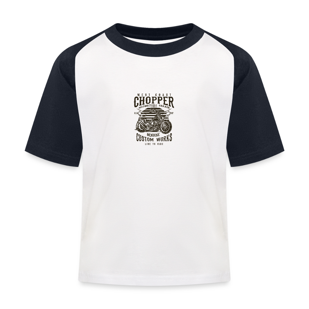 Kinderen baseball T-shirt - wit/navy