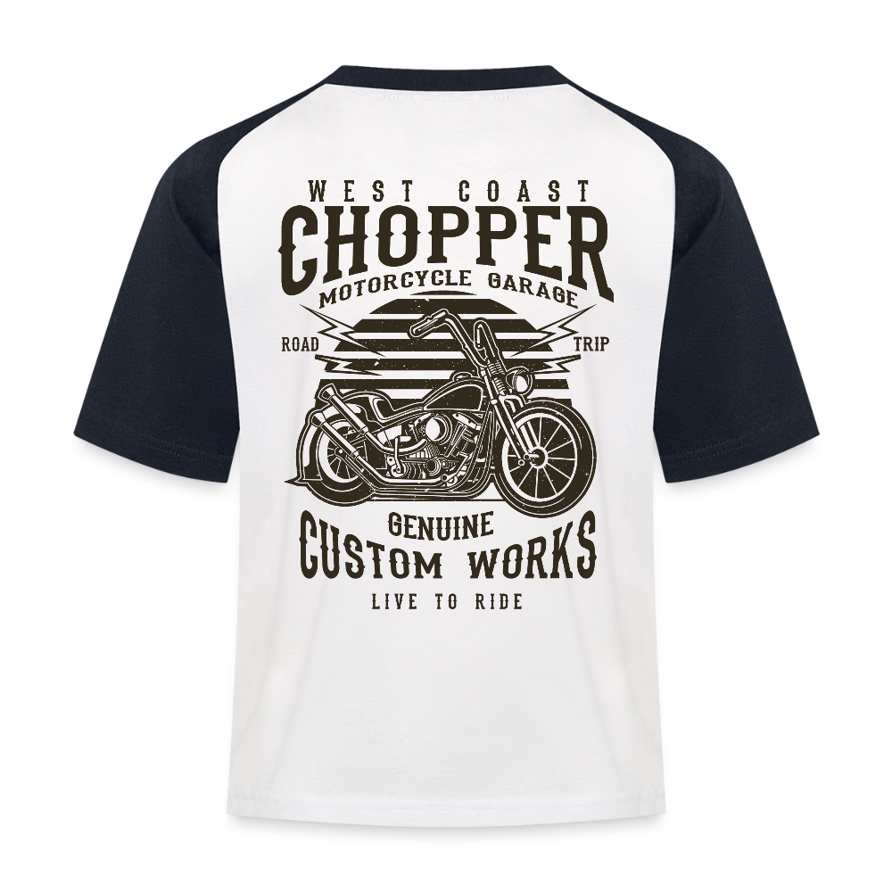 Kinderen baseball T-shirt - wit/navy
