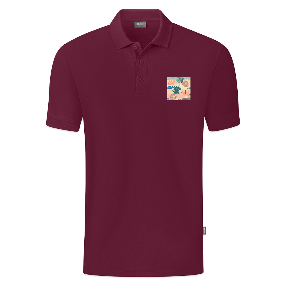 JAKO Mannen Polo Organic - wijnrood