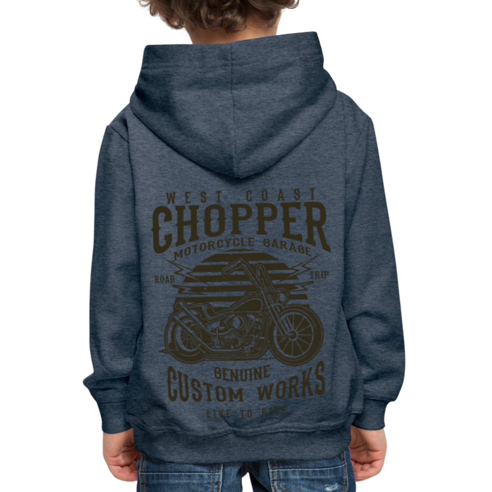 Kinderen trui Premium met capuchon - jeansblauw