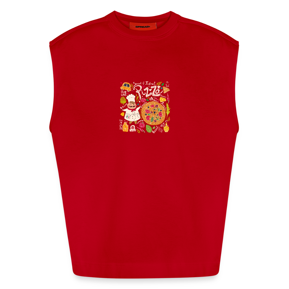 Heavyweight oversized organic tanktop made in EU Unisex - rood