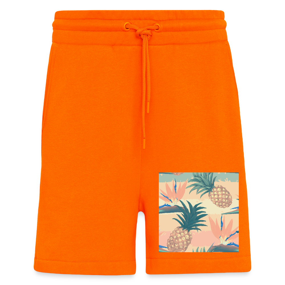 Organic relaxed shorts made in EU - SUNSET ORANGE