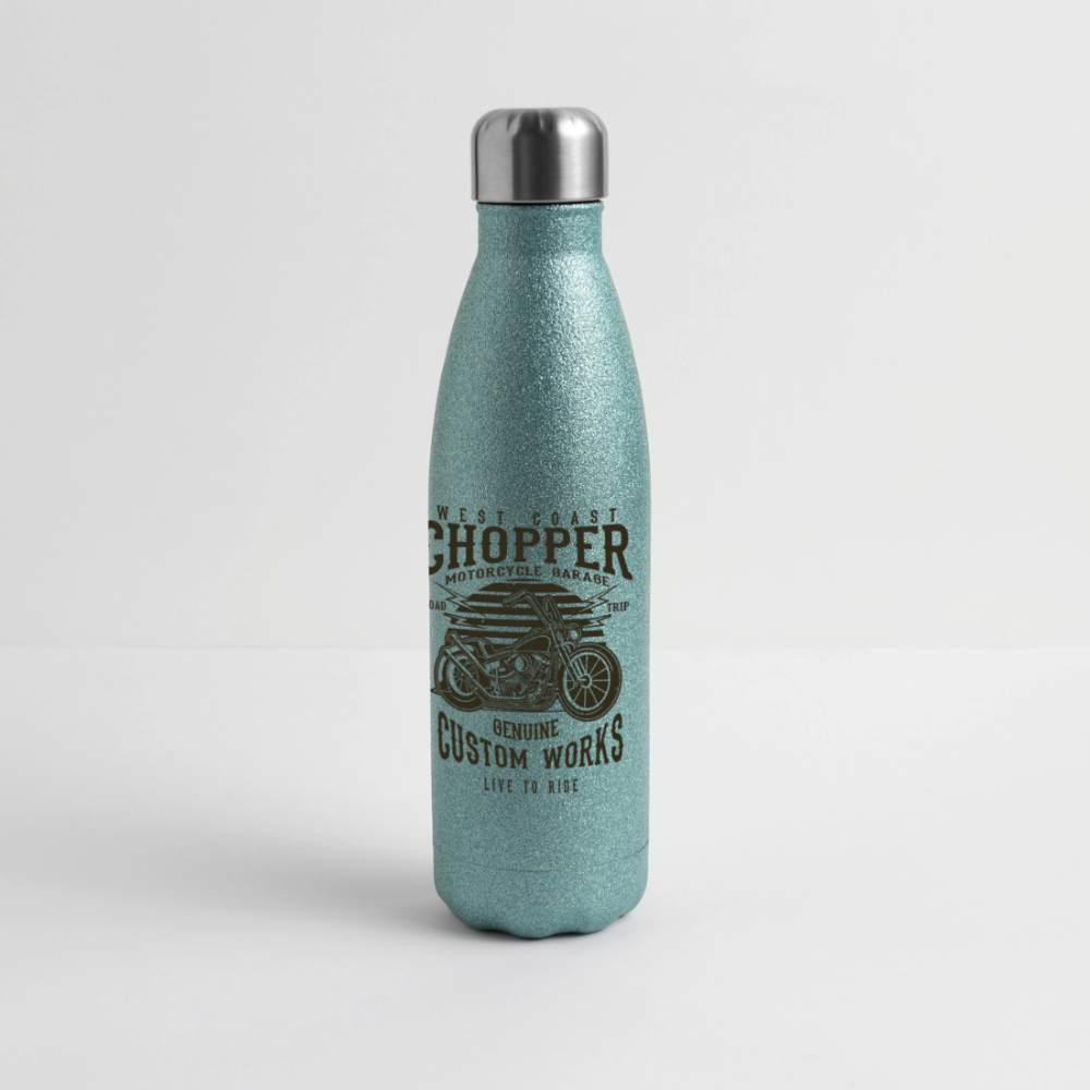 Roestvrijstalen glitter-thermosfles - blue glitter