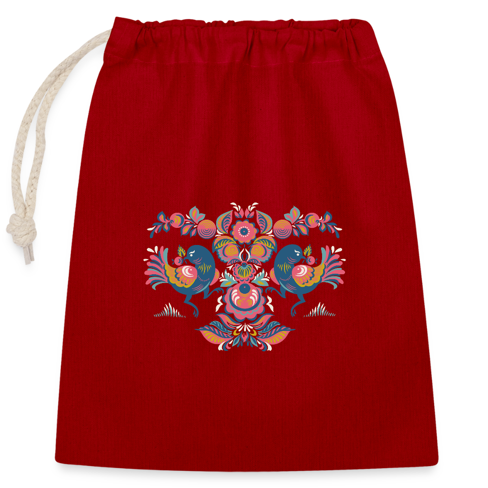 Afsluitbare cadeauzak van katoen (25x30cm) - rood