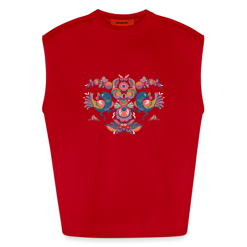 Heavyweight oversized organic tanktop made in EU Unisex - rood