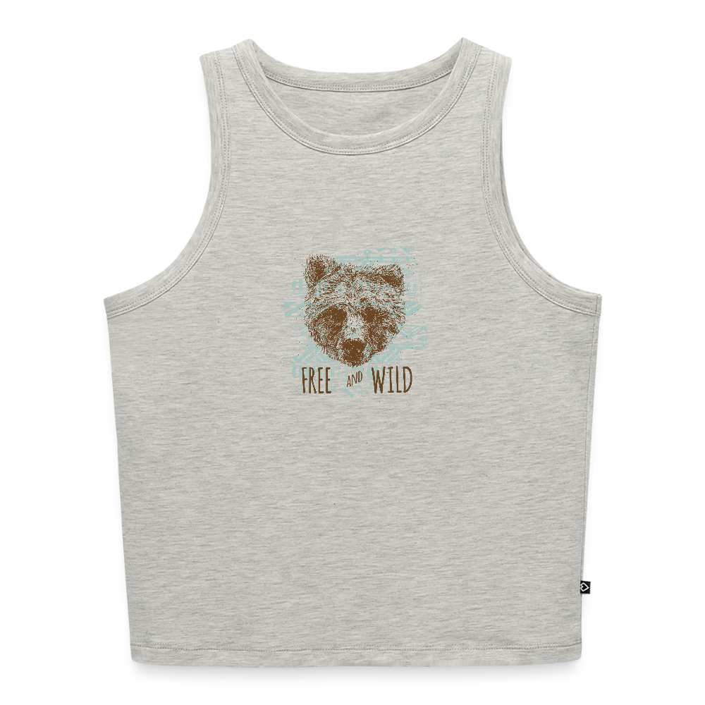 Vrouwen cropped tanktop - grijs gemêleerd