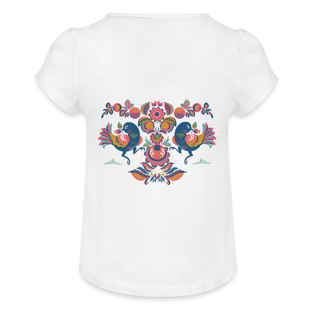 Meisjes-T-shirt met plooien - wit