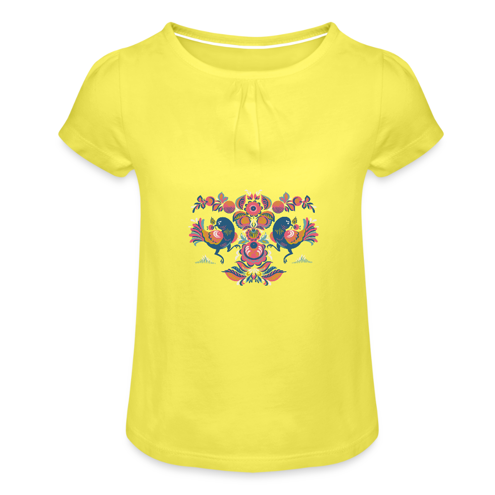 Meisjes-T-shirt met plooien - geel