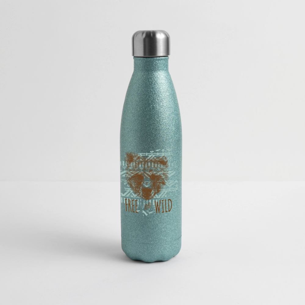 Roestvrijstalen glitter-thermosfles - blue glitter