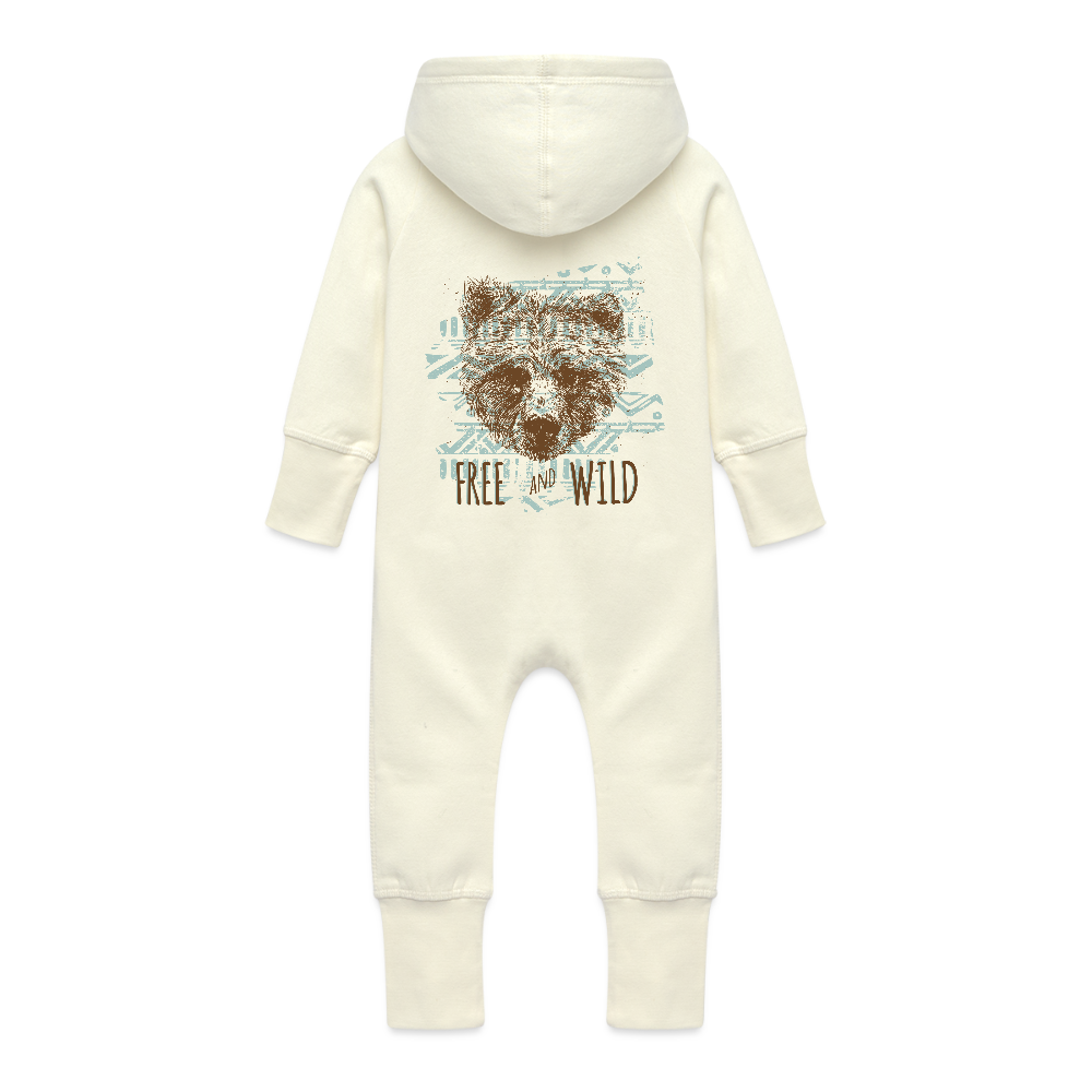 Baby bio sweat kruippakje met capuchon - vanille-milchshake