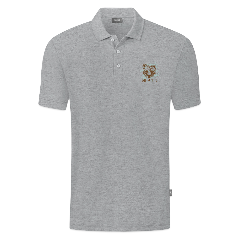 JAKO Mannen Polo Organic - grijs gemêleerd