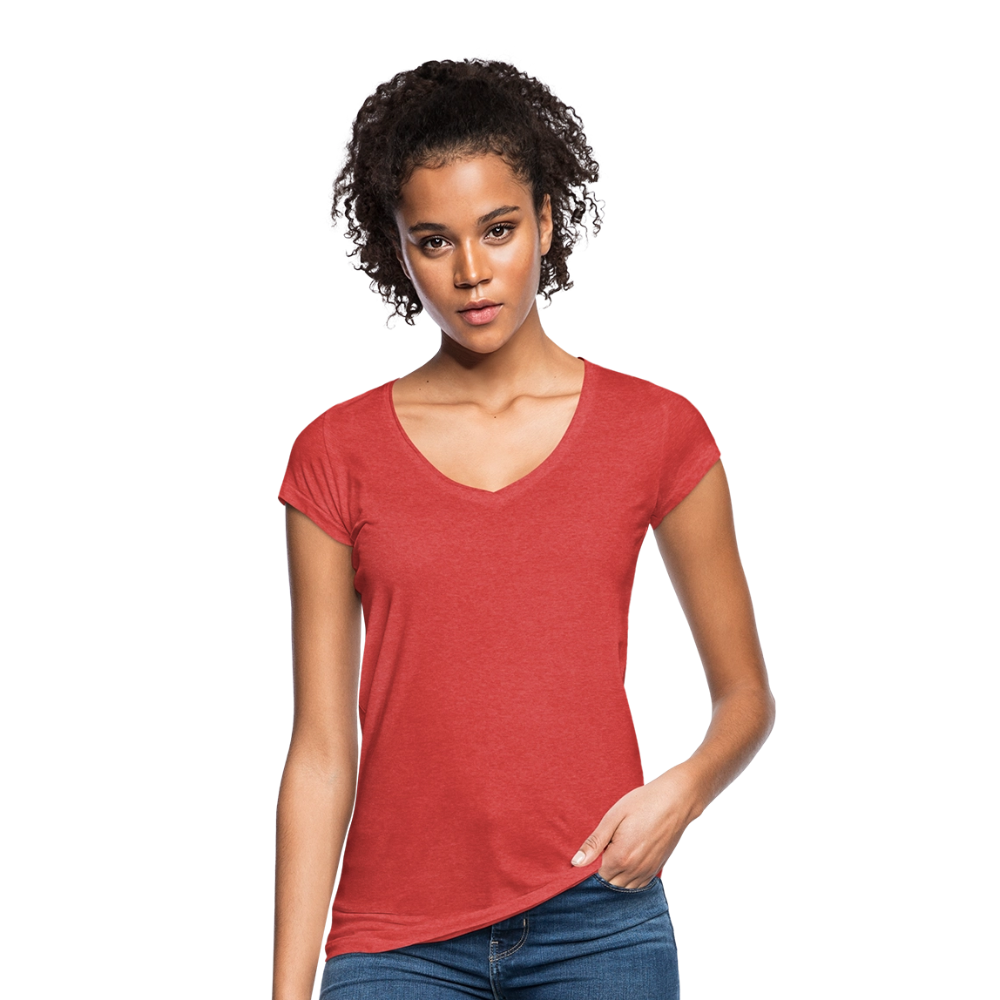 Vrouwen Vintage T-shirt - rood gemêleerd