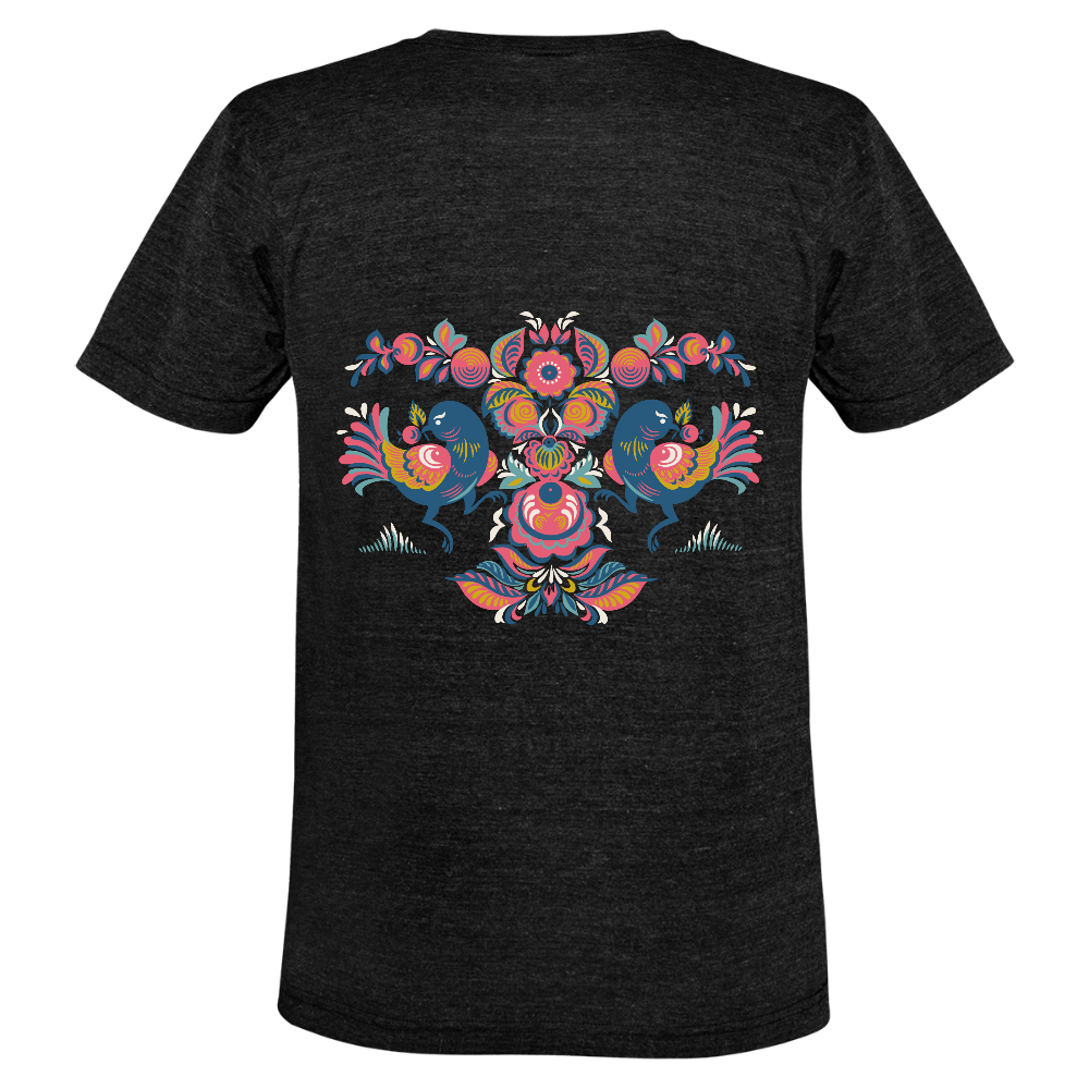 Unisex tri-blend T-shirt van Bella + Canvas - zwart gemêleerd