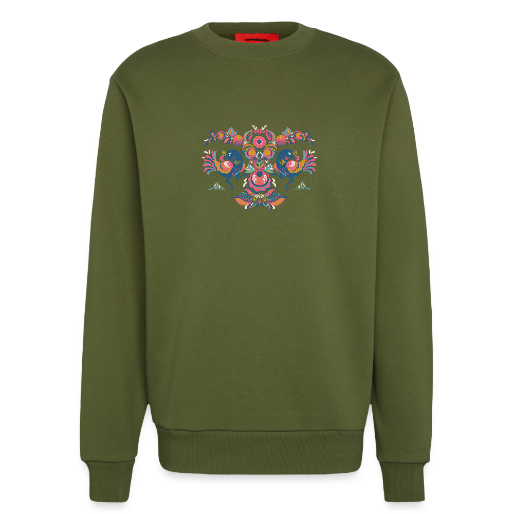 Organic relaxed crewneck made in EU - MOSS GREEN