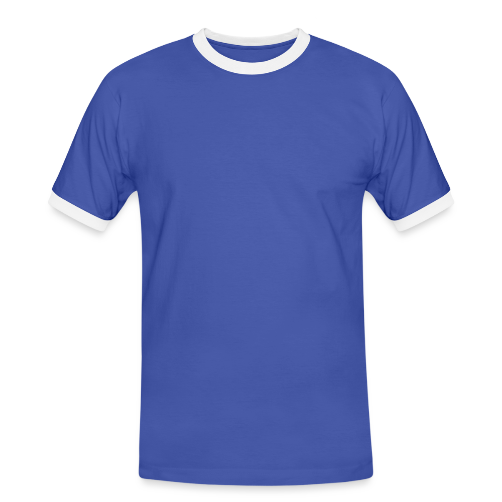 Mannen contrastshirt - blauw/wit