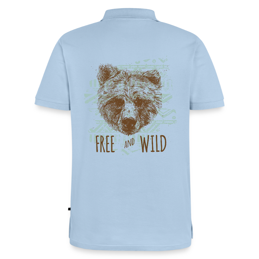 Mannen Premium Bio Poloshirt - lichtblauw