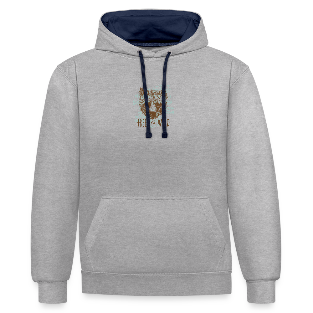 Contrast hoodie - grijs gemêleerd/navy