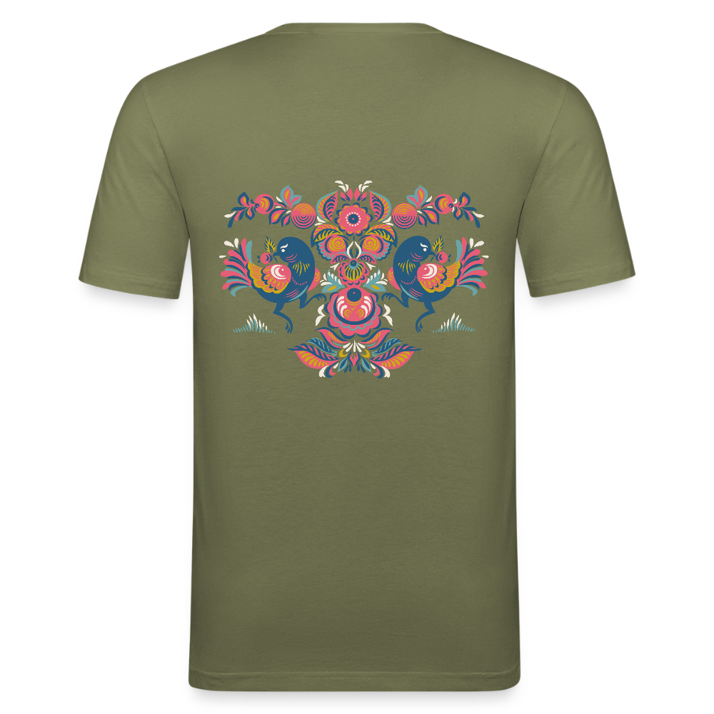 Mannen slim fit T-shirt - kakigroen