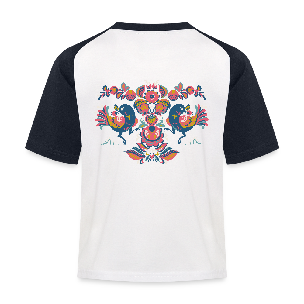 Kinderen baseball T-shirt - wit/navy