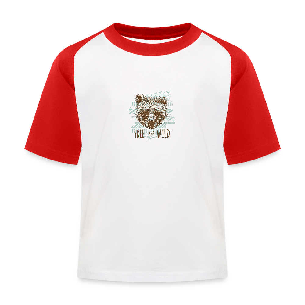 Kinderen baseball T-shirt - wit/rood
