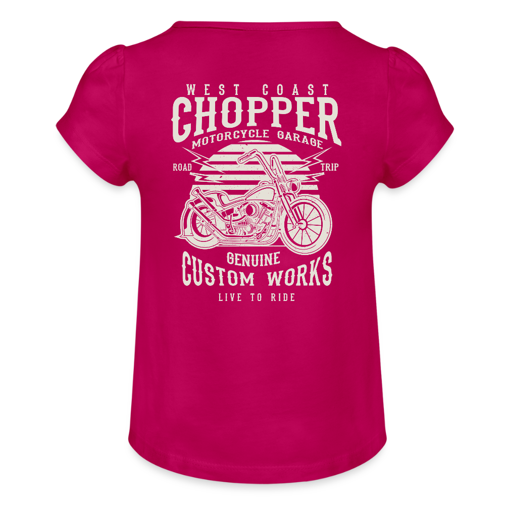 Meisjes-T-shirt met plooien - fuchsia