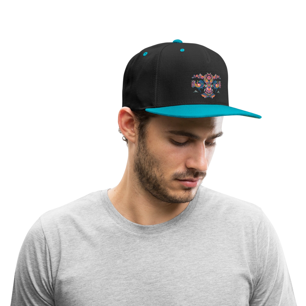 Contrast snapback cap - zwart/turquoise