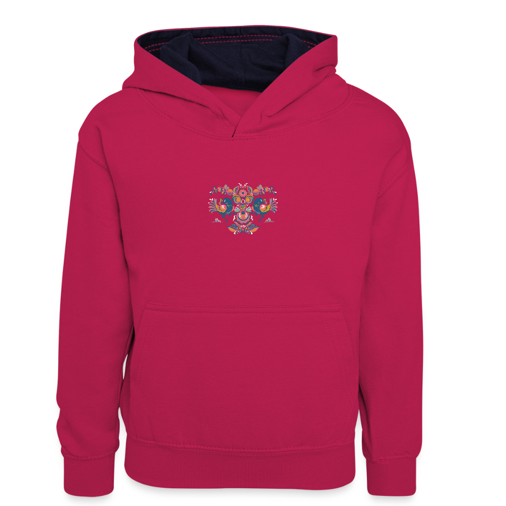 Teenager contrast-hoodie/kinderen contrast-hoodie - roze/navy