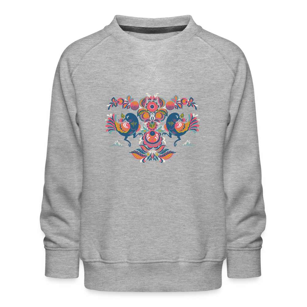 Kinderen premium sweater - grijs gemêleerd