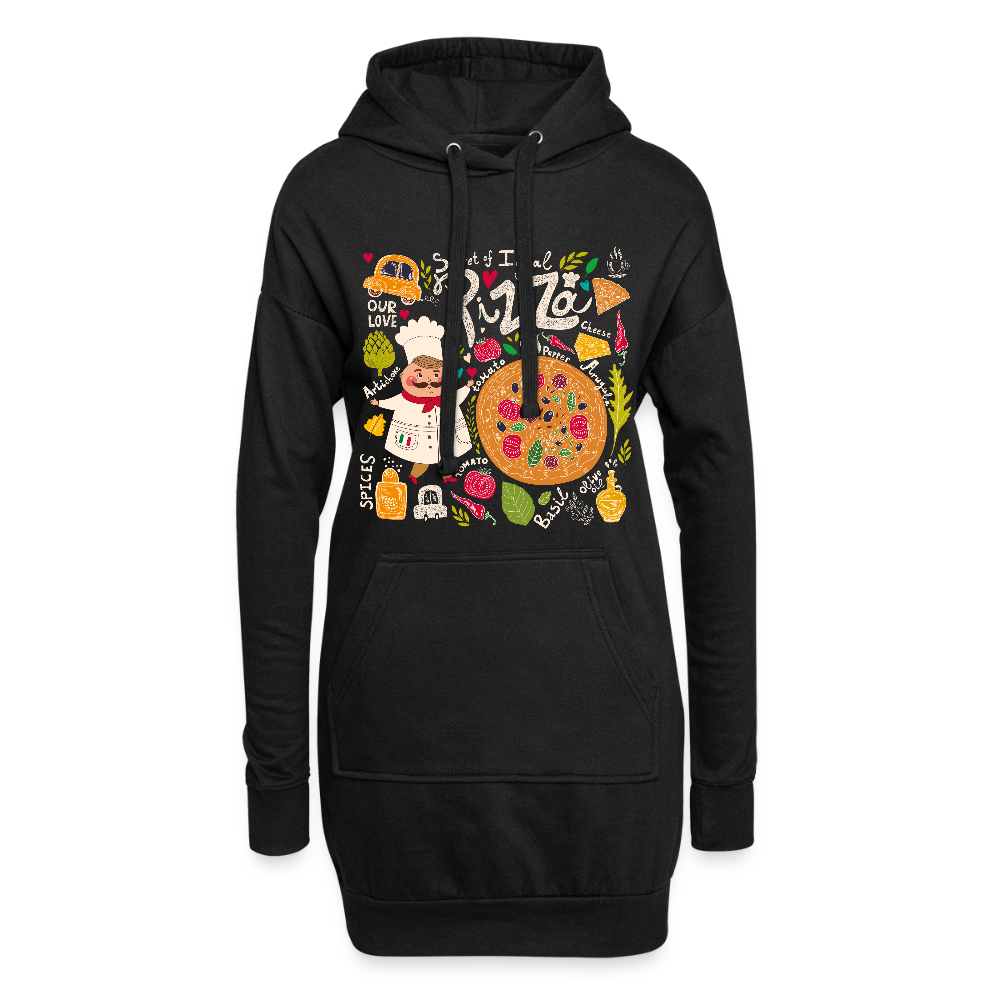 Hoodiejurk - zwart