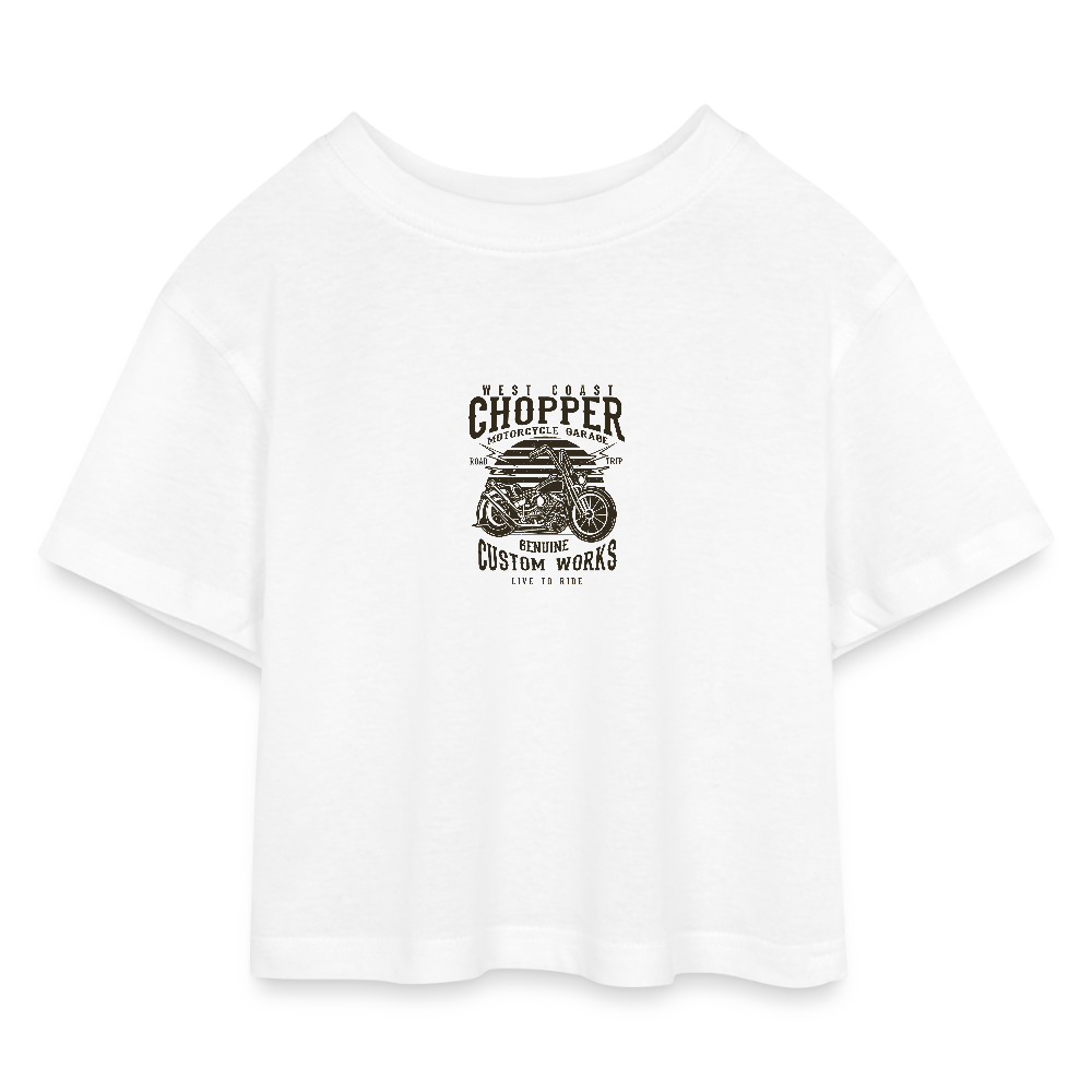 Kinderen cropped jersey T-shirt - wit