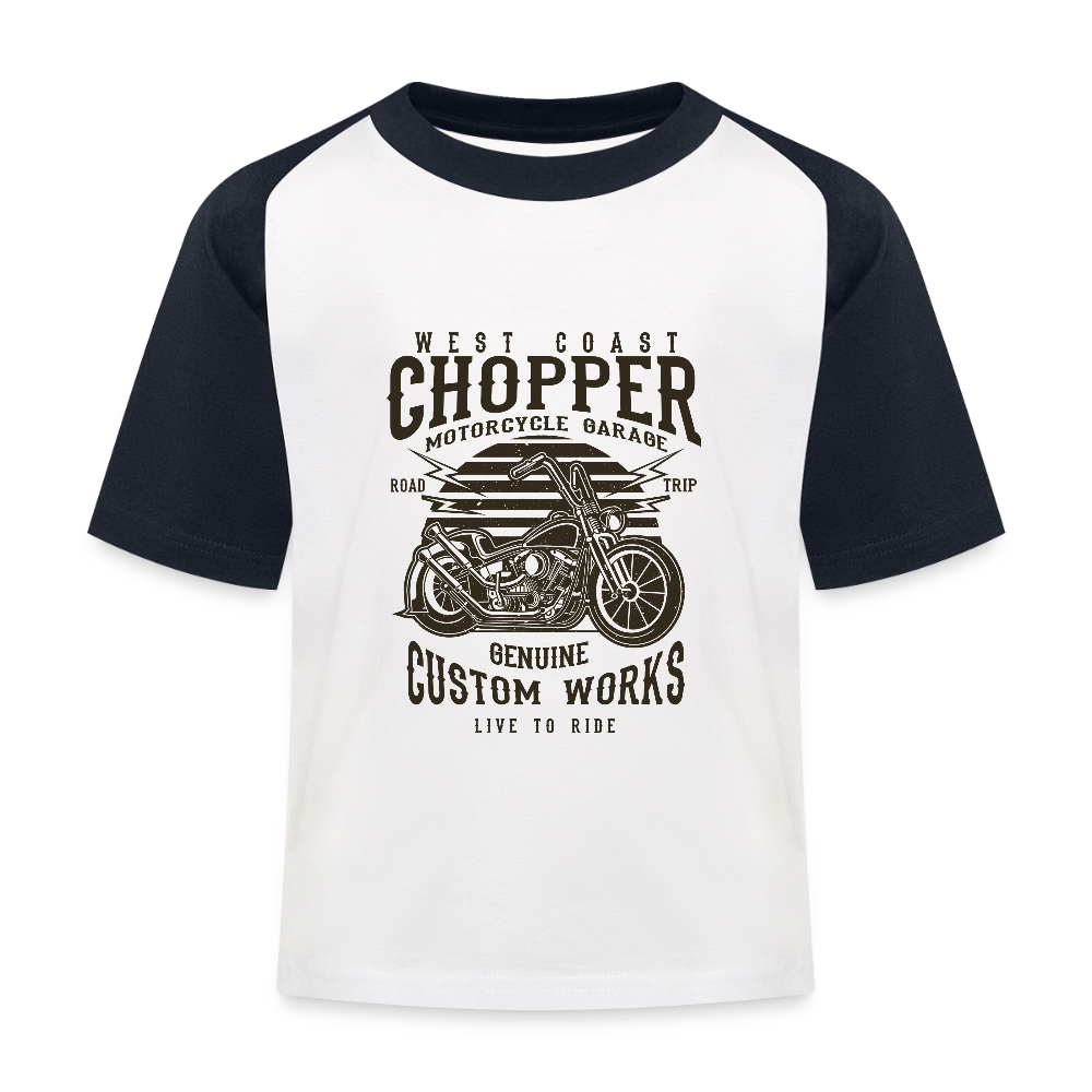 Kinderen baseball T-shirt - wit/navy