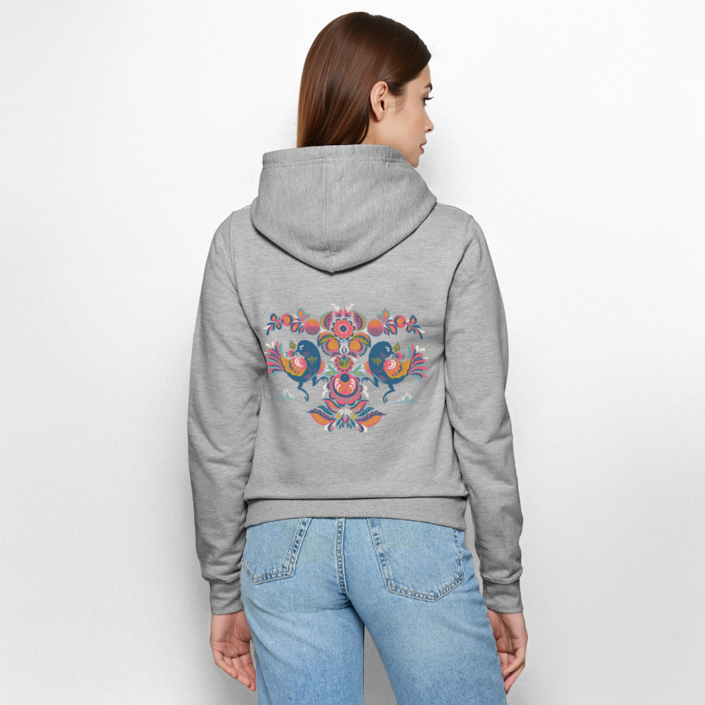 Vrouwen ziphoodie - grijs gemêleerd