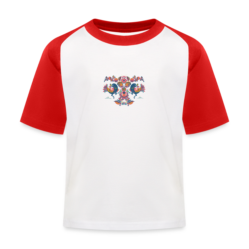 Kinderen baseball T-shirt - wit/rood